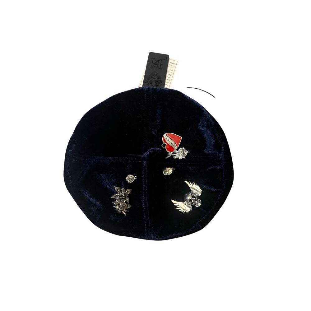 vintage-style rare sample Ed Hardy beret hat velvet Y2K tattoo culture NWT